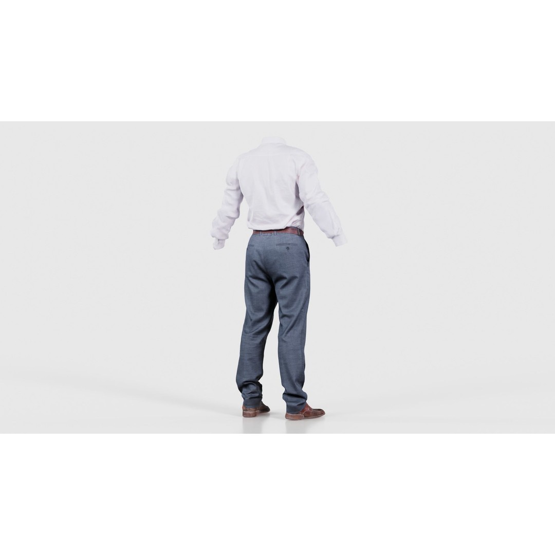 Casual Outfit 3D Model – Low Poly Character Apparel, FBX & Blender - View 22