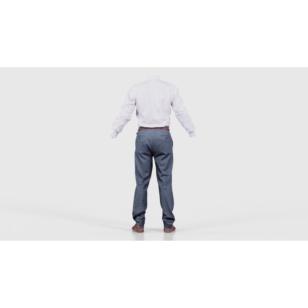 Casual Outfit 3D Model – Low Poly Character Apparel, FBX & Blender - View 23