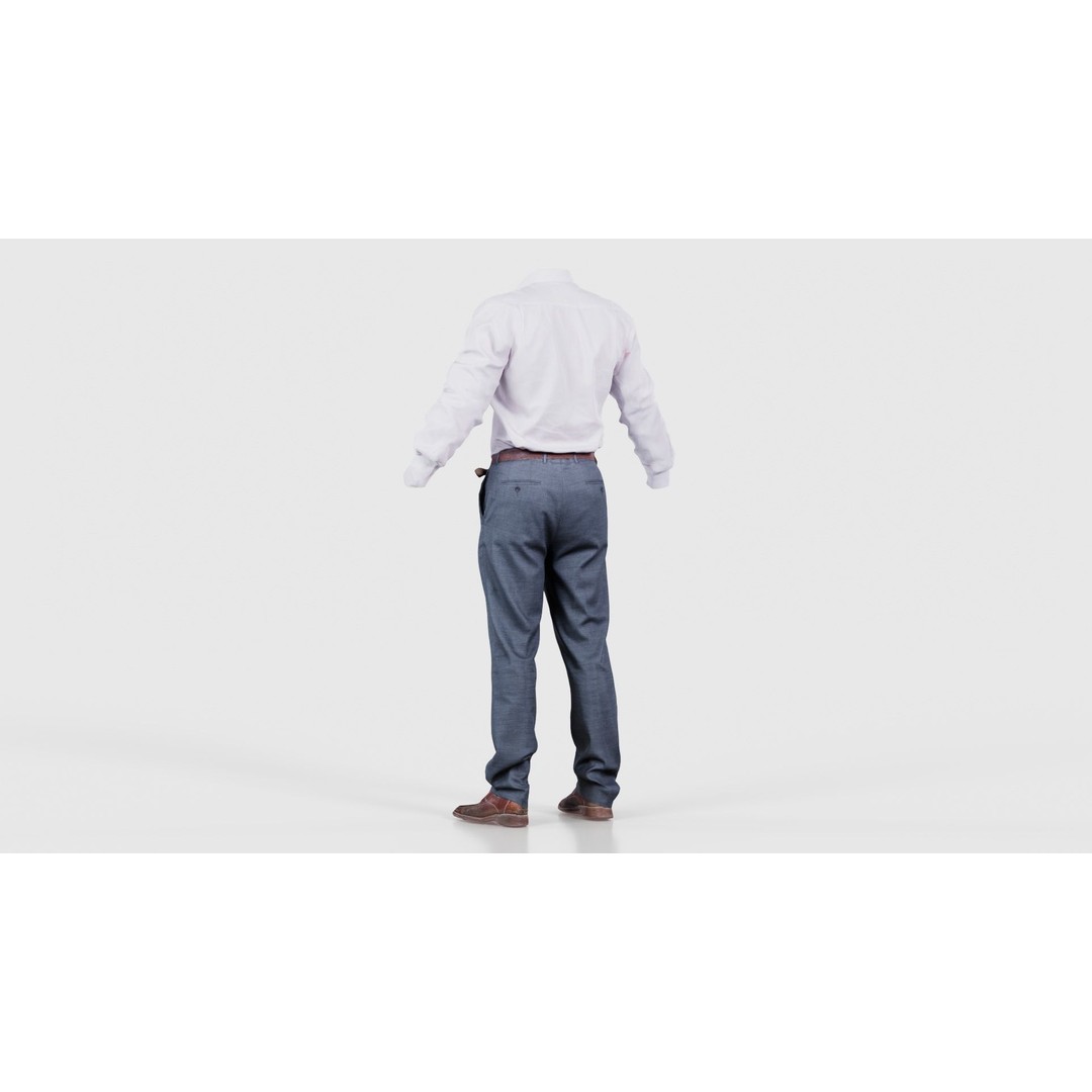 Casual Outfit 3D Model – Low Poly Character Apparel, FBX & Blender - View 24