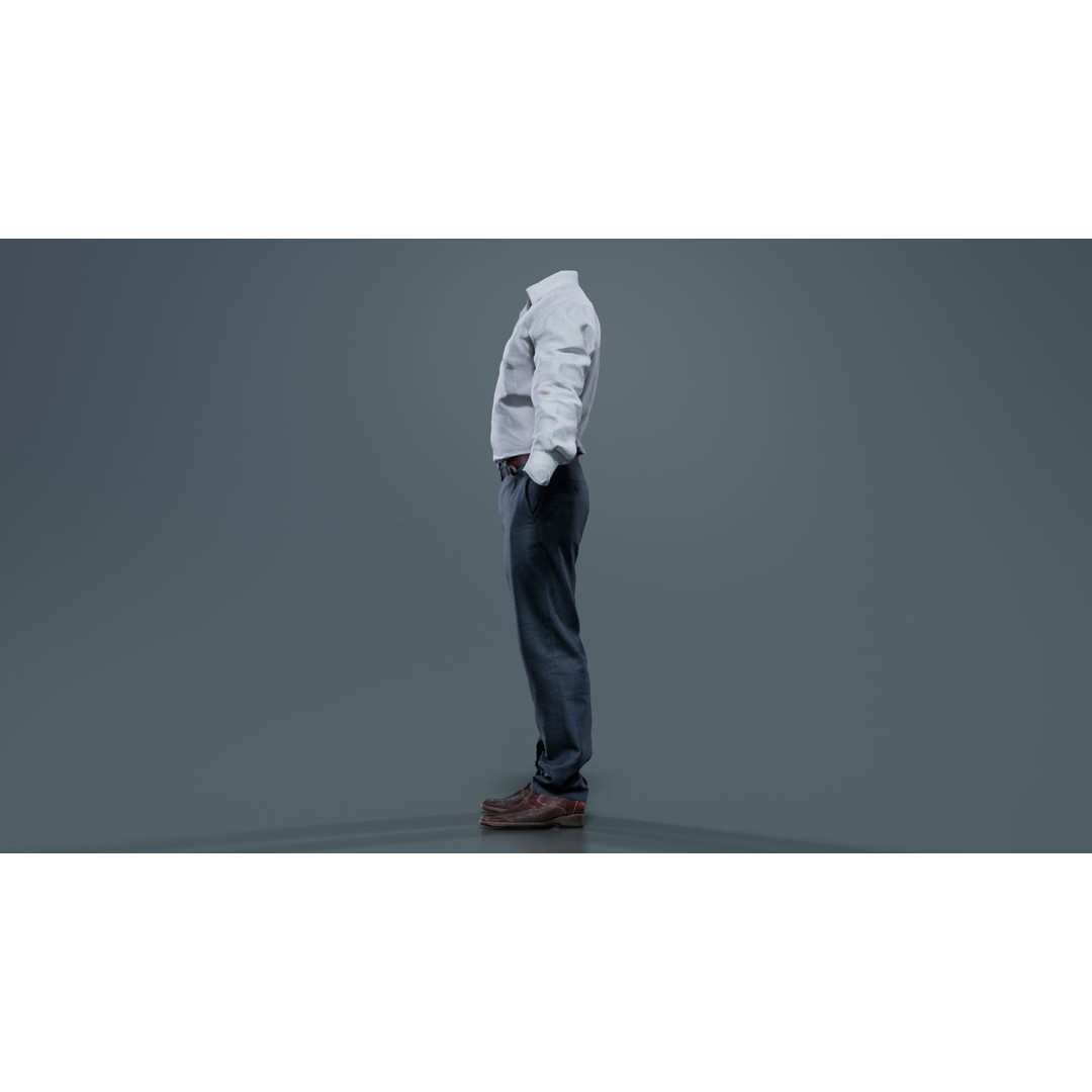 Casual Outfit 3D Model – Low Poly Character Apparel, FBX & Blender - View 3