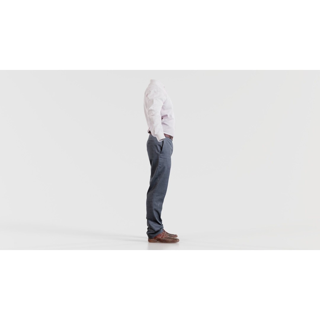 Casual Outfit 3D Model – Low Poly Character Apparel, FBX & Blender - View 4
