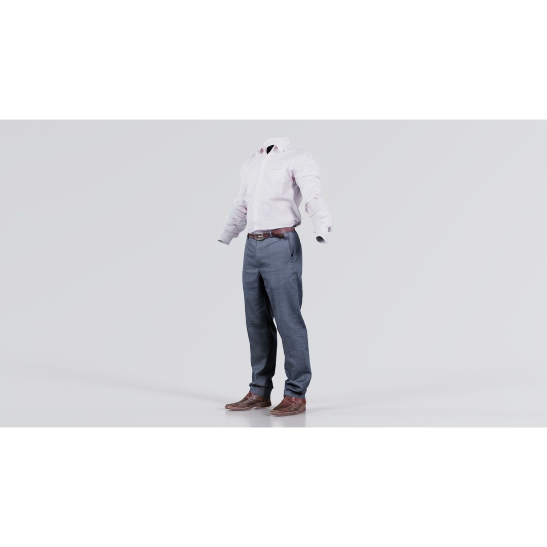 Casual Outfit 3D Model – Low Poly Character Apparel, FBX & Blender - View 5