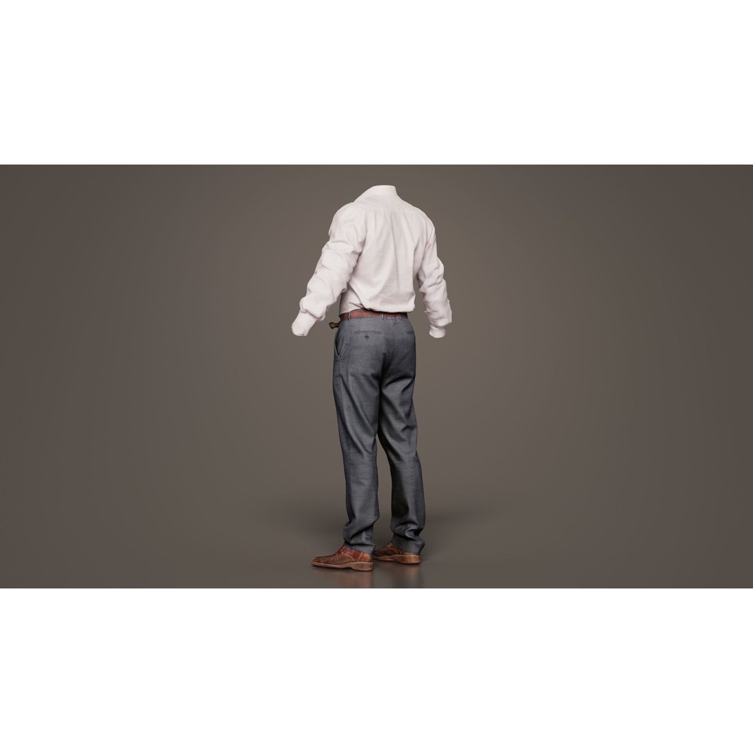 Casual Outfit 3D Model – Low Poly Character Apparel, FBX & Blender - View 6