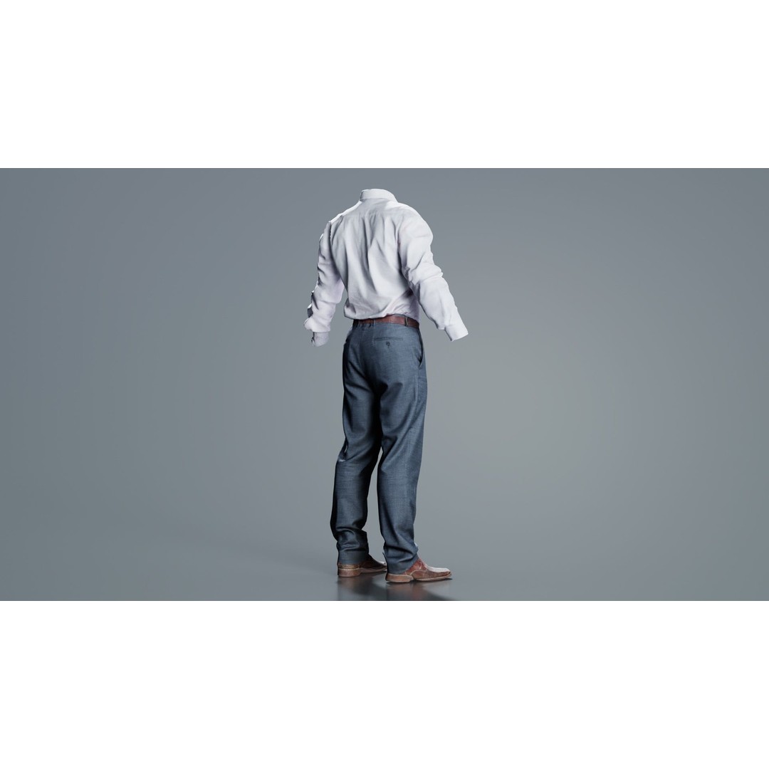 Casual Outfit 3D Model – Low Poly Character Apparel, FBX & Blender - View 7