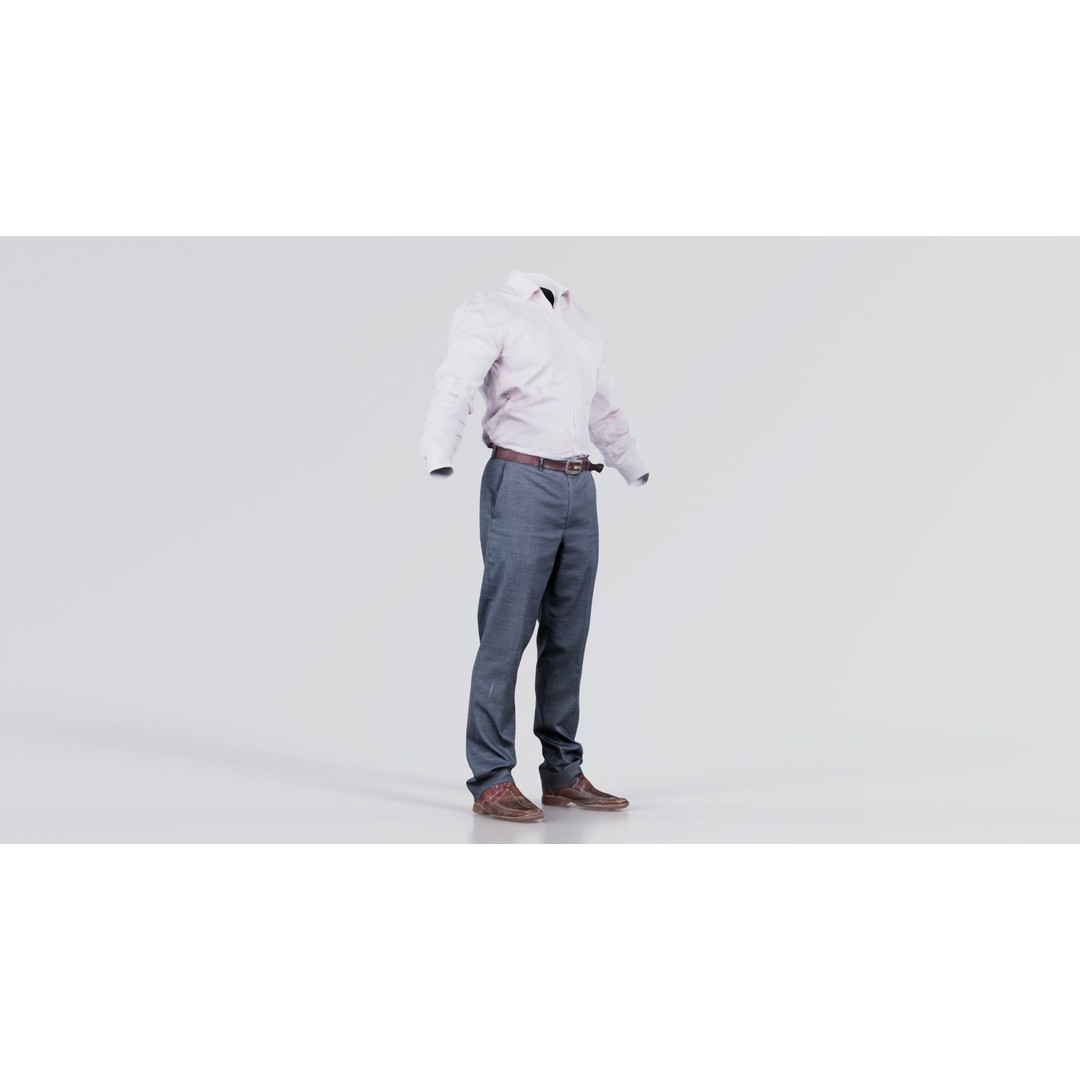 Casual Outfit 3D Model – Low Poly Character Apparel, FBX & Blender - View 8