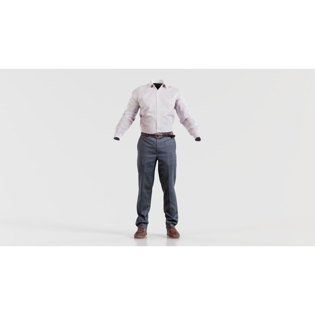 Casual Outfit 3D Model – Low Poly Character Apparel, FBX & Blender - View 9