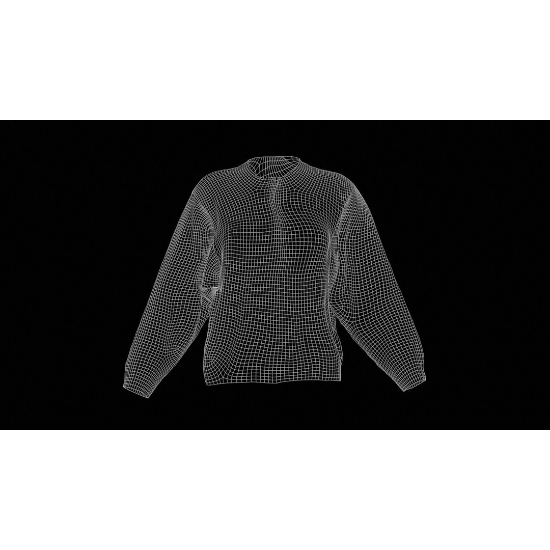Green Cardigan 3D Model – Low Poly Women's Apparel, FBX, Blender - View 13