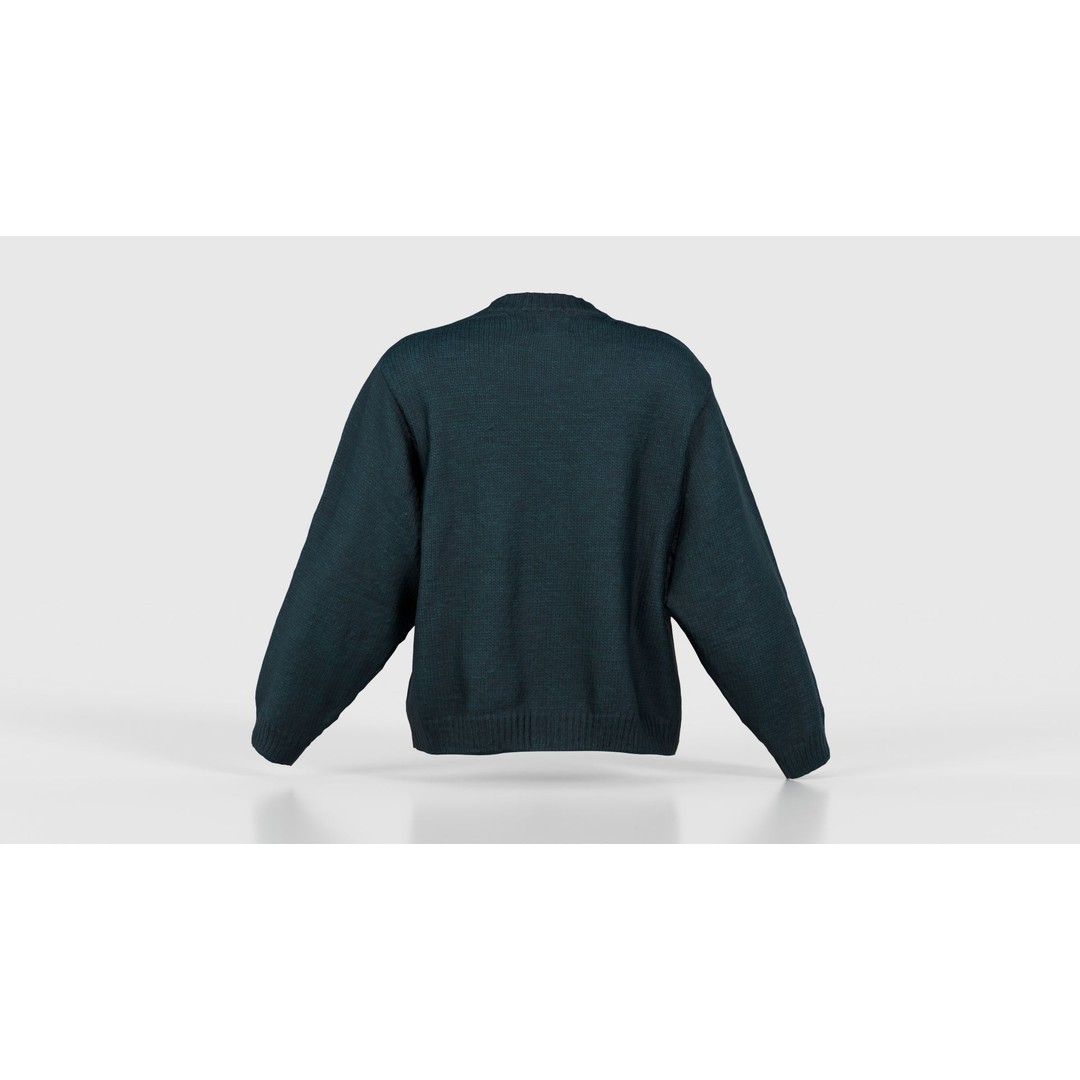 Green Cardigan 3D Model – Low Poly Women's Apparel, FBX, Blender - View 23