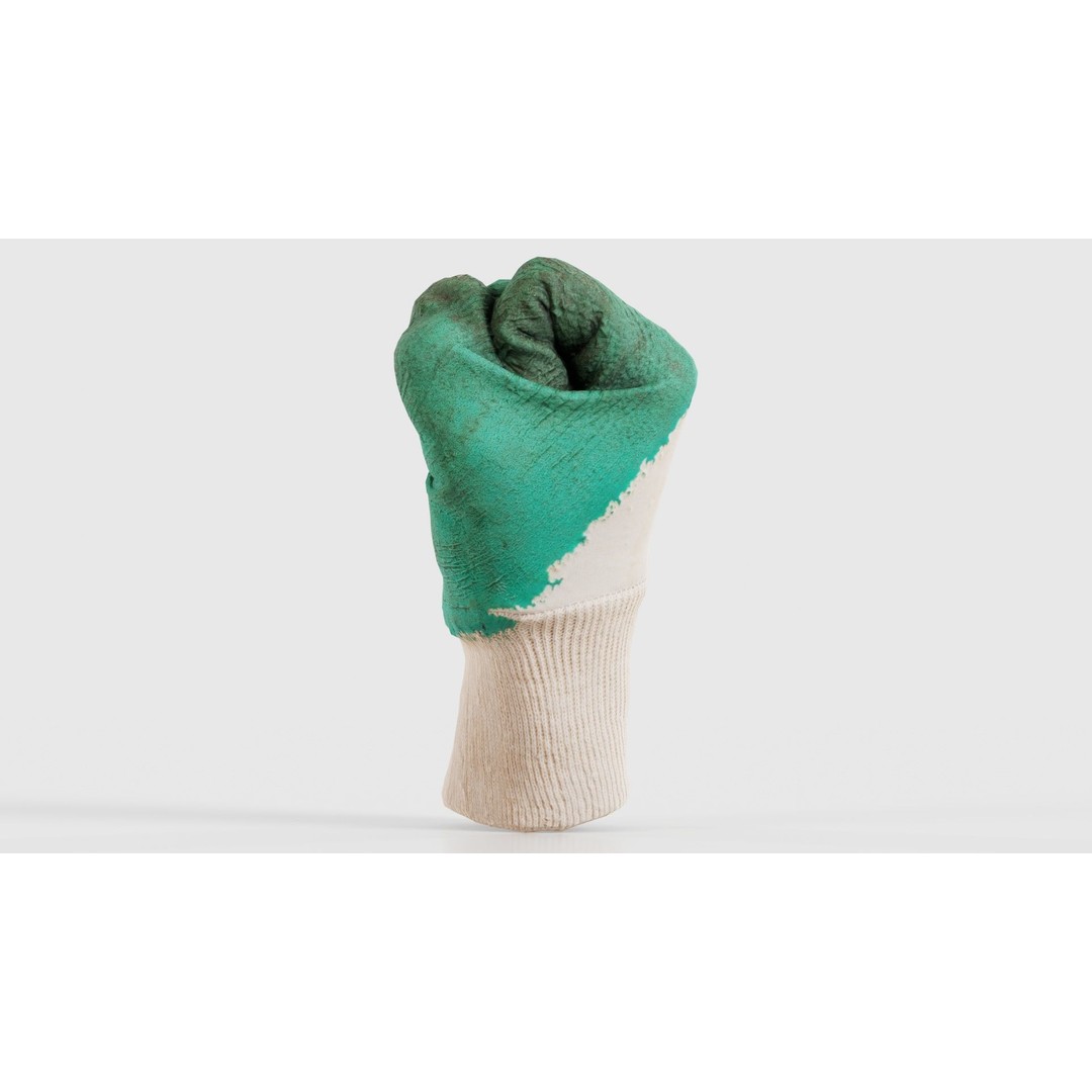Gloved Hand 3D Model – Low Poly Photogrammetry Asset, FBX, OBJ