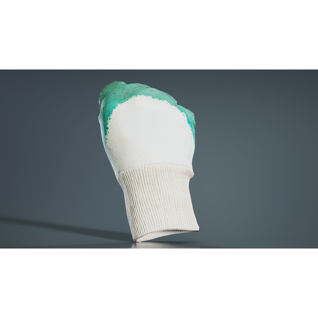 Gloved Hand 3D Model – Low Poly Photogrammetry Asset, FBX, OBJ - View 10