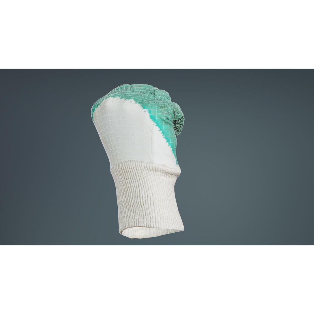 Gloved Hand 3D Model – Low Poly Photogrammetry Asset, FBX, OBJ - View 12