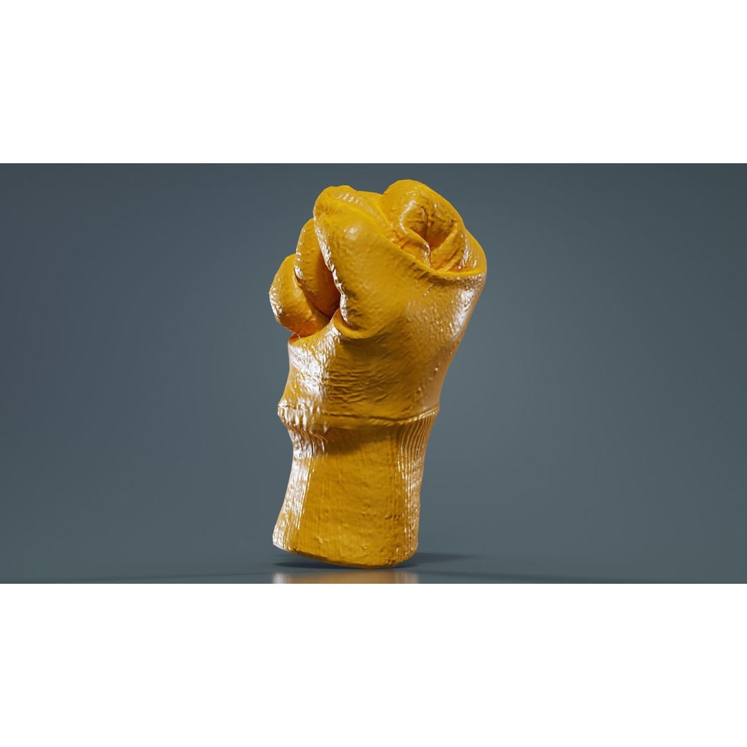 Gloved Hand 3D Model – Low Poly Photogrammetry Asset, FBX, OBJ - View 14
