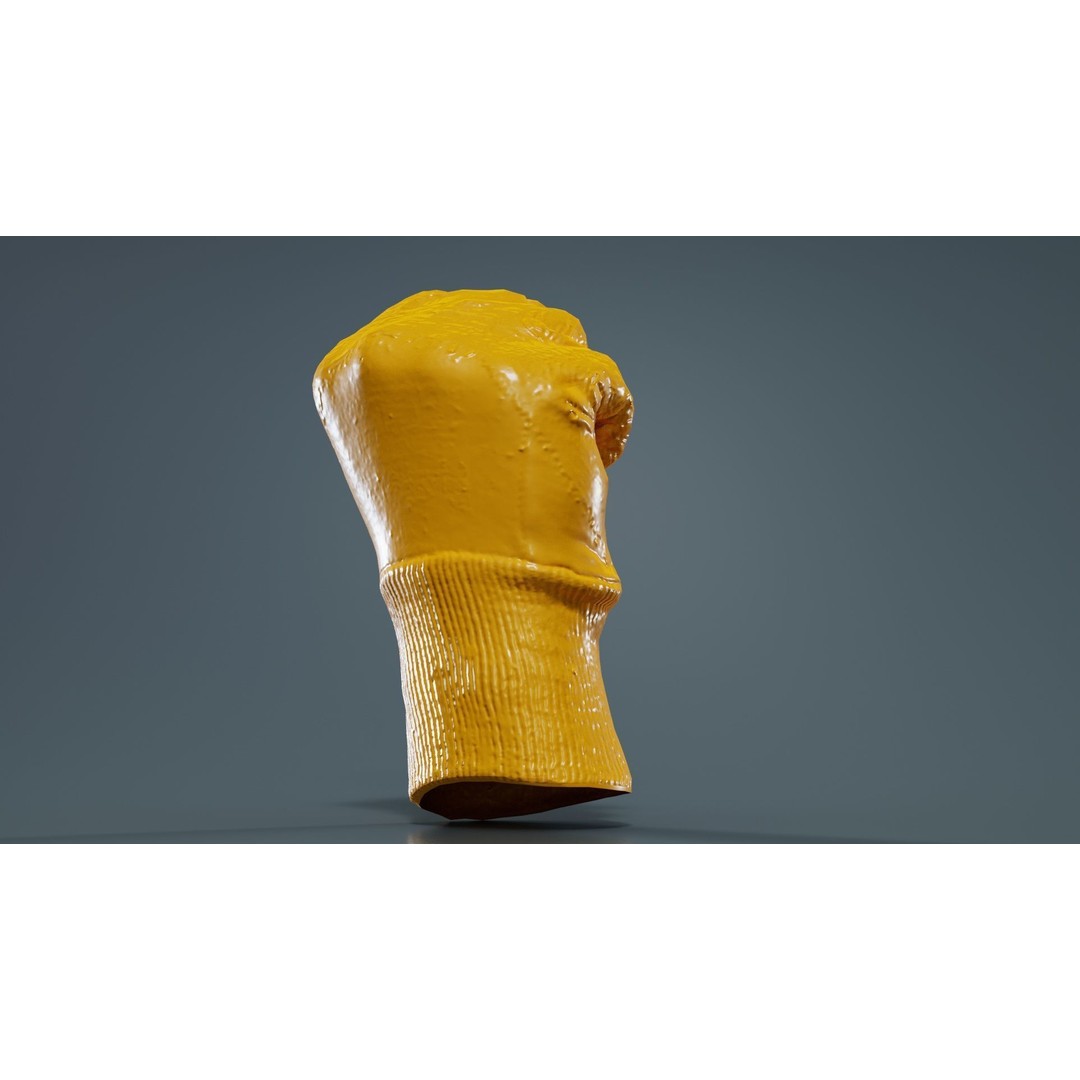 Gloved Hand 3D Model – Low Poly Photogrammetry Asset, FBX, OBJ - View 15