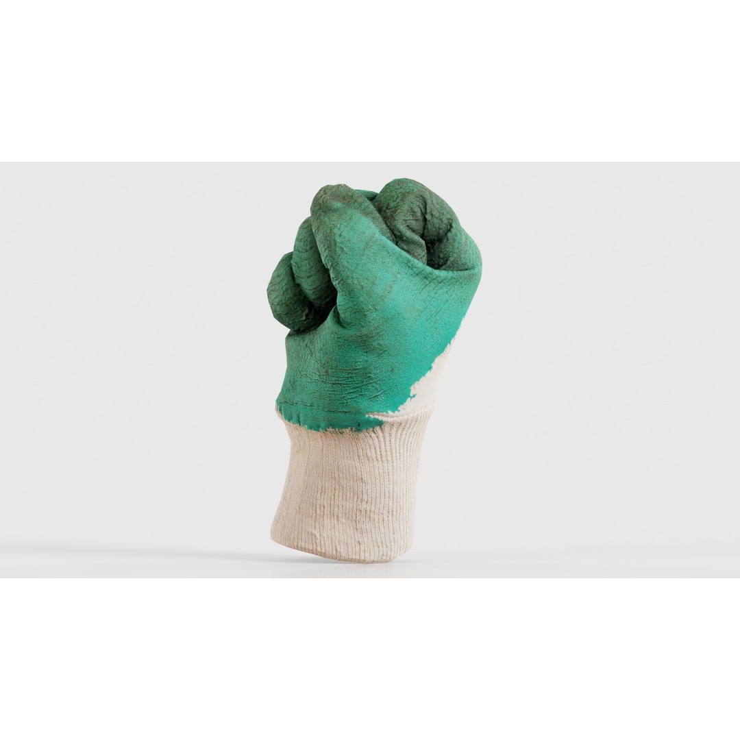 Gloved Hand 3D Model – Low Poly Photogrammetry Asset, FBX, OBJ - View 17