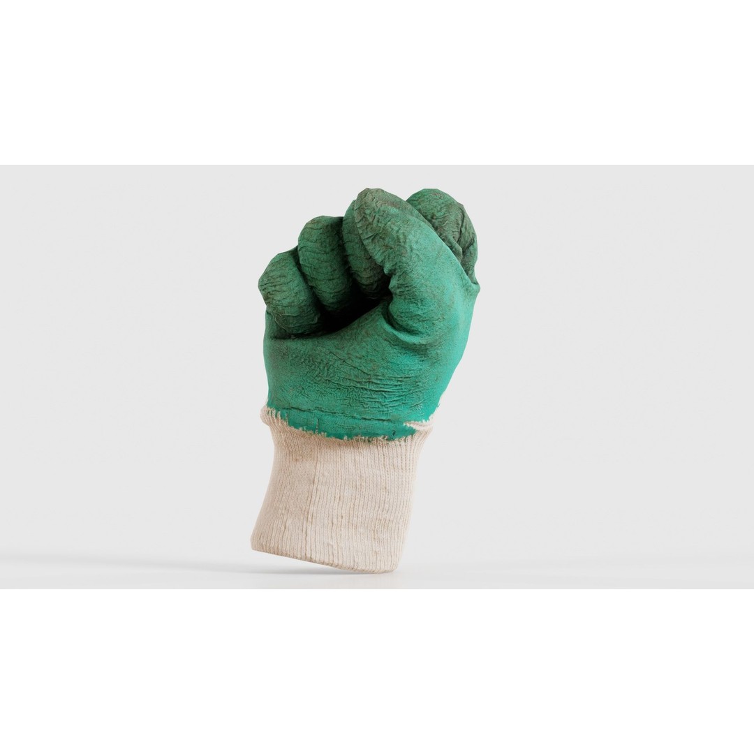Gloved Hand 3D Model – Low Poly Photogrammetry Asset, FBX, OBJ - View 18