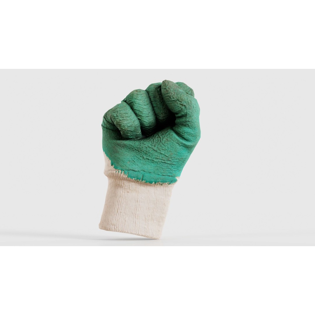 Gloved Hand 3D Model – Low Poly Photogrammetry Asset, FBX, OBJ - View 19