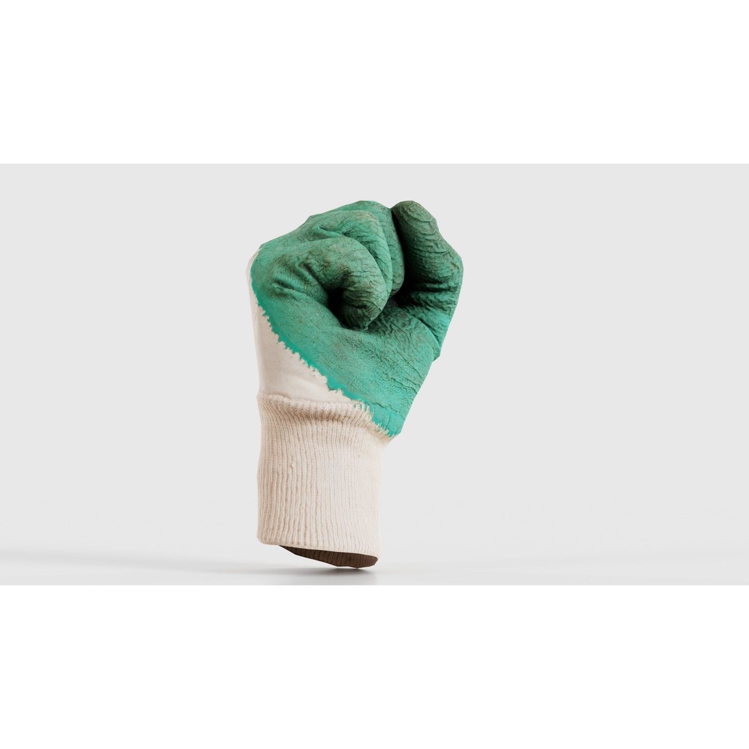 Gloved Hand 3D Model – Low Poly Photogrammetry Asset, FBX, OBJ - View 21