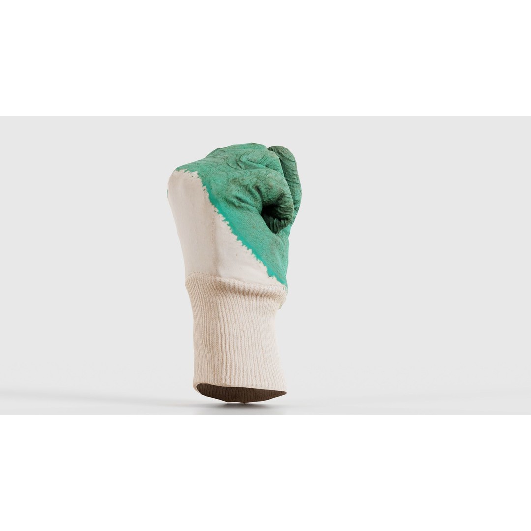Gloved Hand 3D Model – Low Poly Photogrammetry Asset, FBX, OBJ - View 22