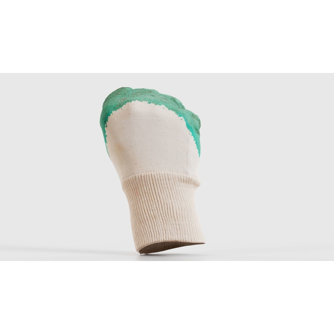 Gloved Hand 3D Model – Low Poly Photogrammetry Asset, FBX, OBJ - View 24
