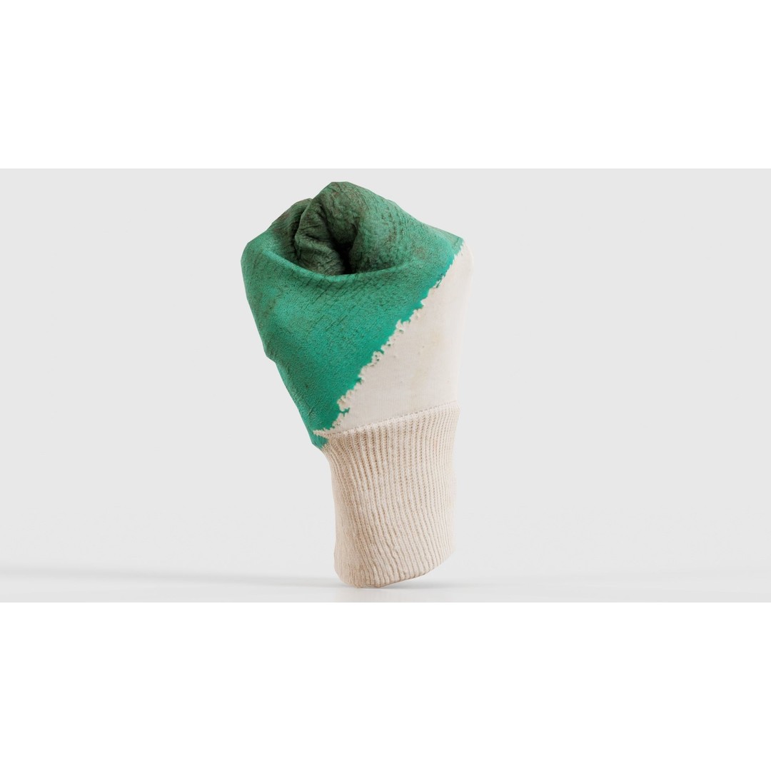 Gloved Hand 3D Model – Low Poly Photogrammetry Asset, FBX, OBJ - View 27
