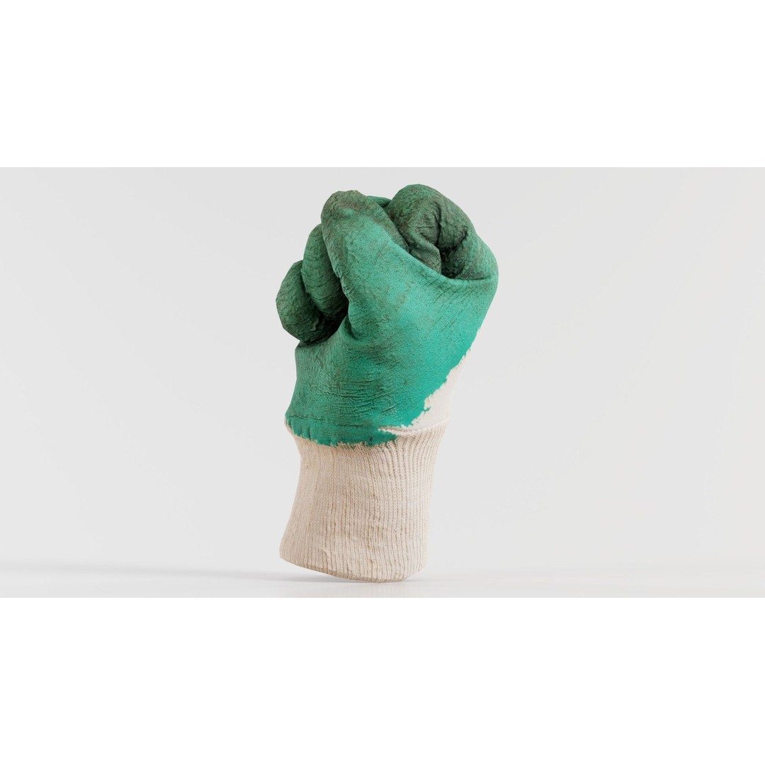Gloved Hand 3D Model – Low Poly Photogrammetry Asset, FBX, OBJ - View 5