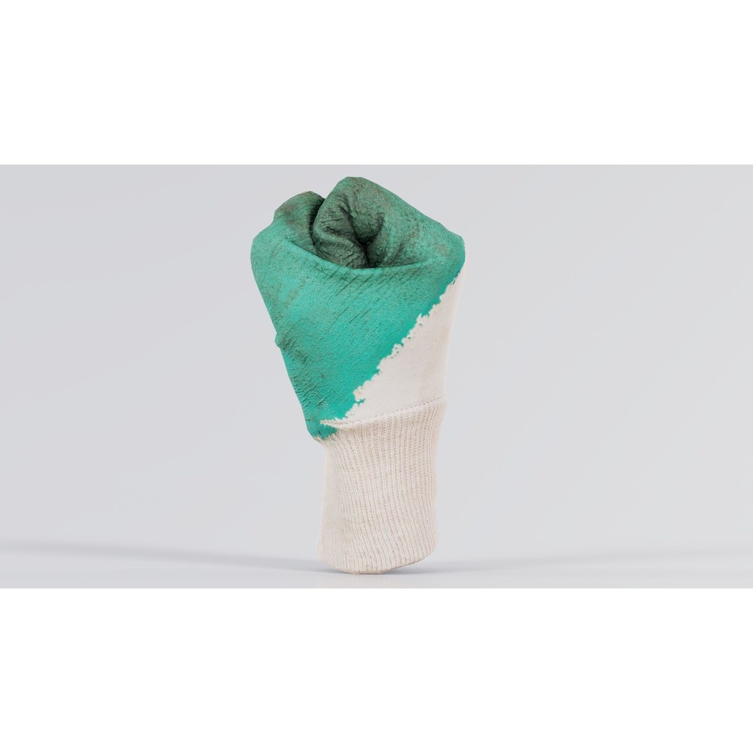 Gloved Hand 3D Model – Low Poly Photogrammetry Asset, FBX, OBJ - View 6