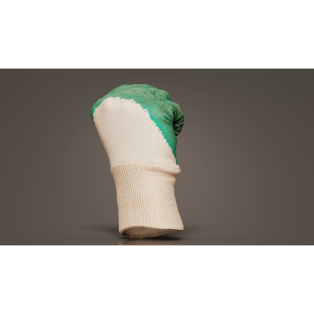 Gloved Hand 3D Model – Low Poly Photogrammetry Asset, FBX, OBJ - View 8