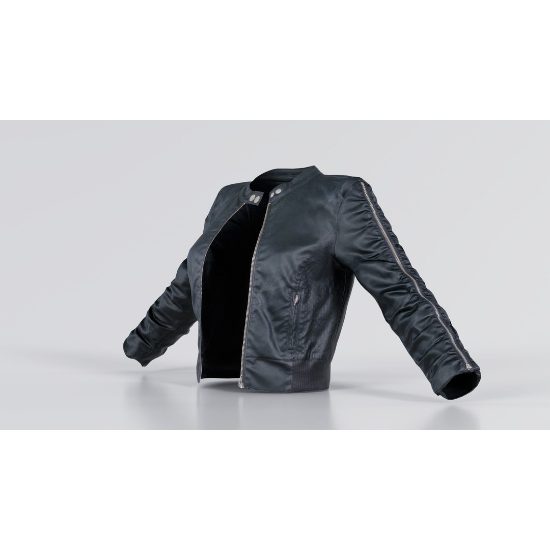 Tiny Black Leather Jacket 3D Model – Low Poly Game Asset, FBX, Blender - View 10
