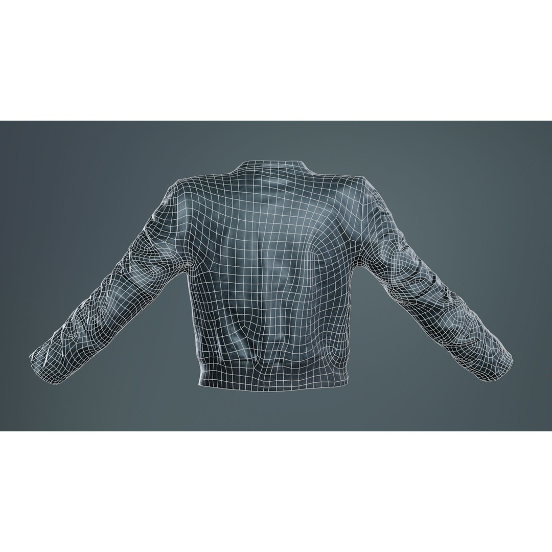 Tiny Black Leather Jacket 3D Model – Low Poly Game Asset, FBX, Blender - View 12