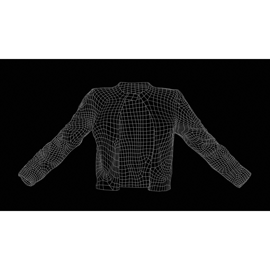 Tiny Black Leather Jacket 3D Model – Low Poly Game Asset, FBX, Blender - View 13