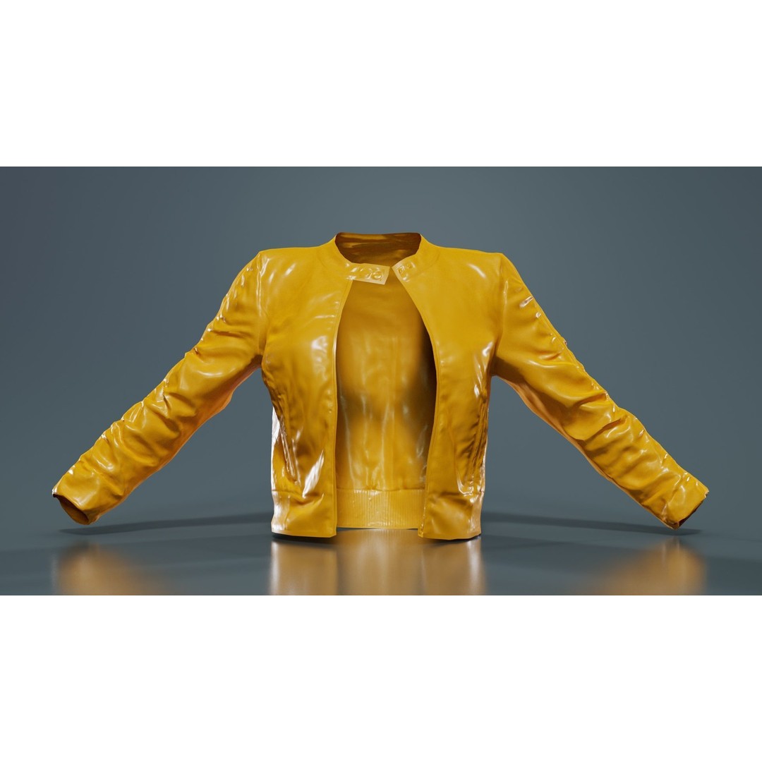 Tiny Black Leather Jacket 3D Model – Low Poly Game Asset, FBX, Blender - View 14