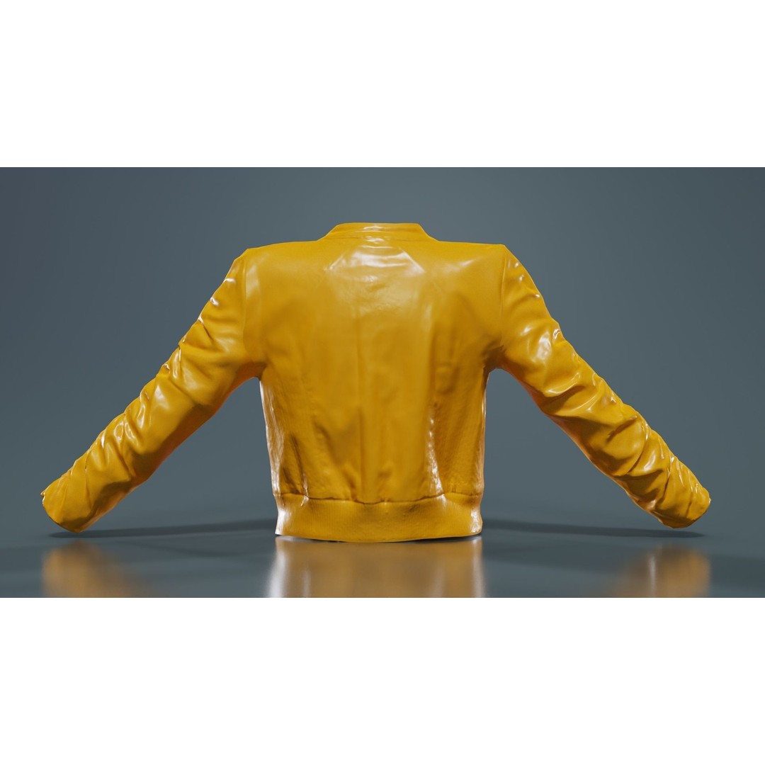 Tiny Black Leather Jacket 3D Model – Low Poly Game Asset, FBX, Blender - View 15