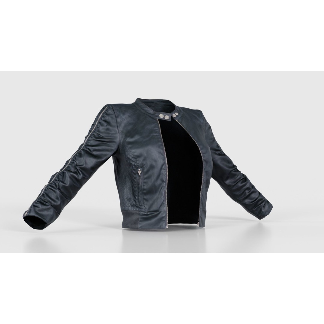 Tiny Black Leather Jacket 3D Model – Low Poly Game Asset, FBX, Blender - View 18
