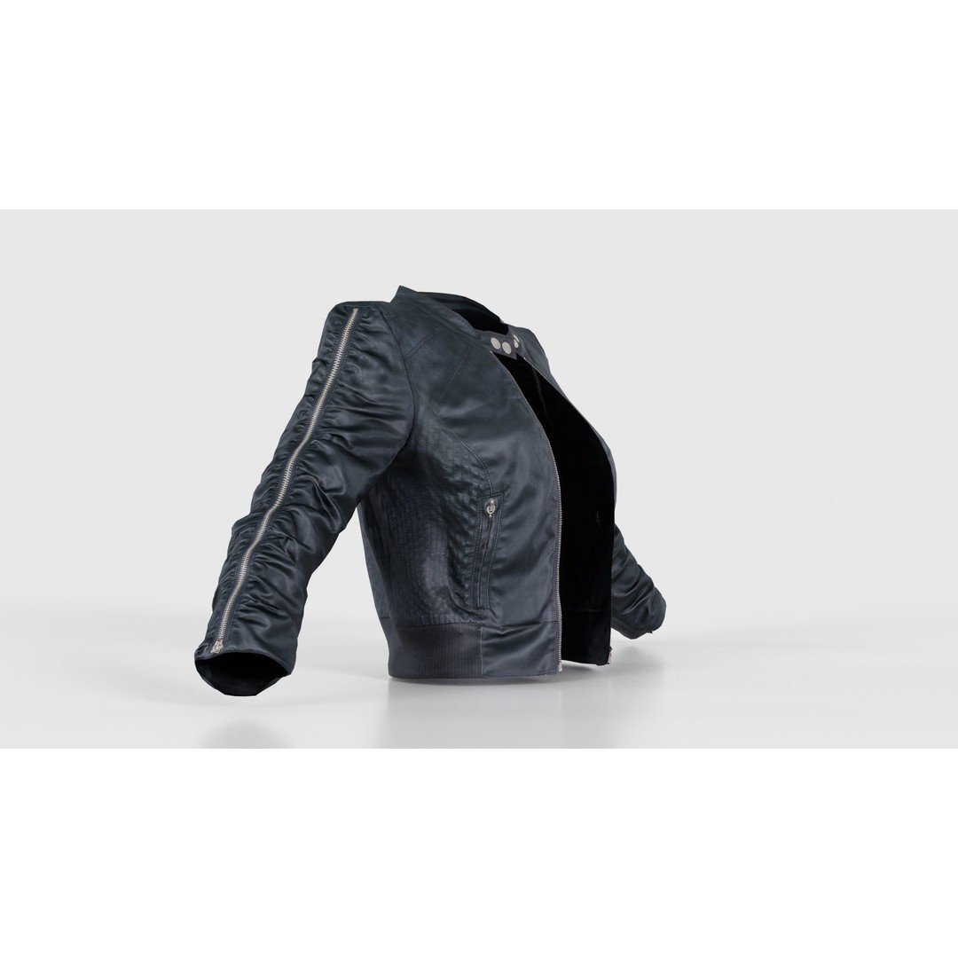 Tiny Black Leather Jacket 3D Model – Low Poly Game Asset, FBX, Blender - View 19