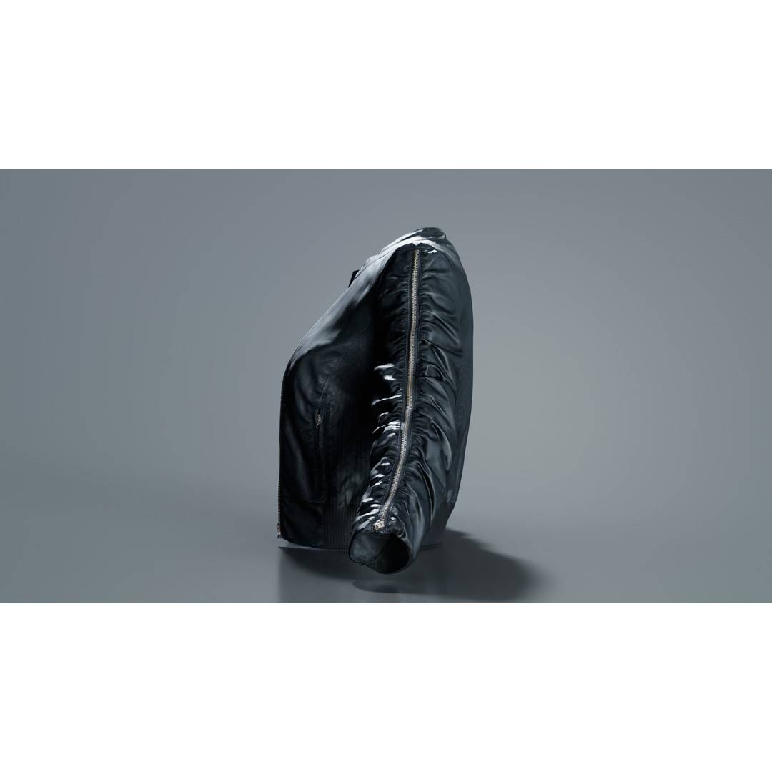 Tiny Black Leather Jacket 3D Model – Low Poly Game Asset, FBX, Blender - View 4