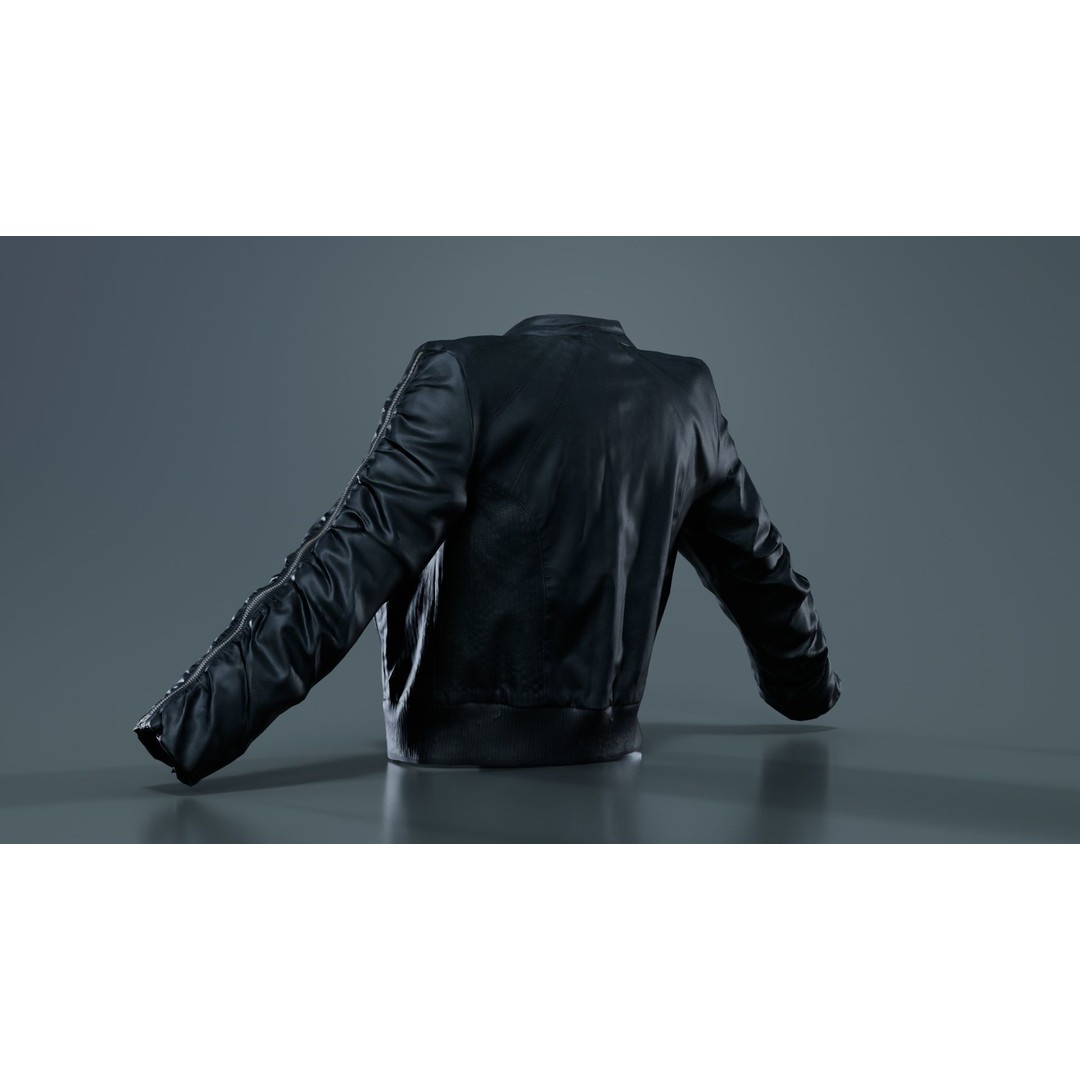 Tiny Black Leather Jacket 3D Model – Low Poly Game Asset, FBX, Blender - View 5