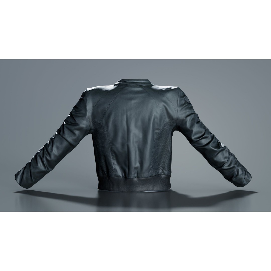 Tiny Black Leather Jacket 3D Model – Low Poly Game Asset, FBX, Blender - View 8