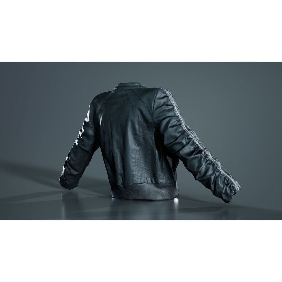 Tiny Black Leather Jacket 3D Model – Low Poly Game Asset, FBX, Blender - View 9