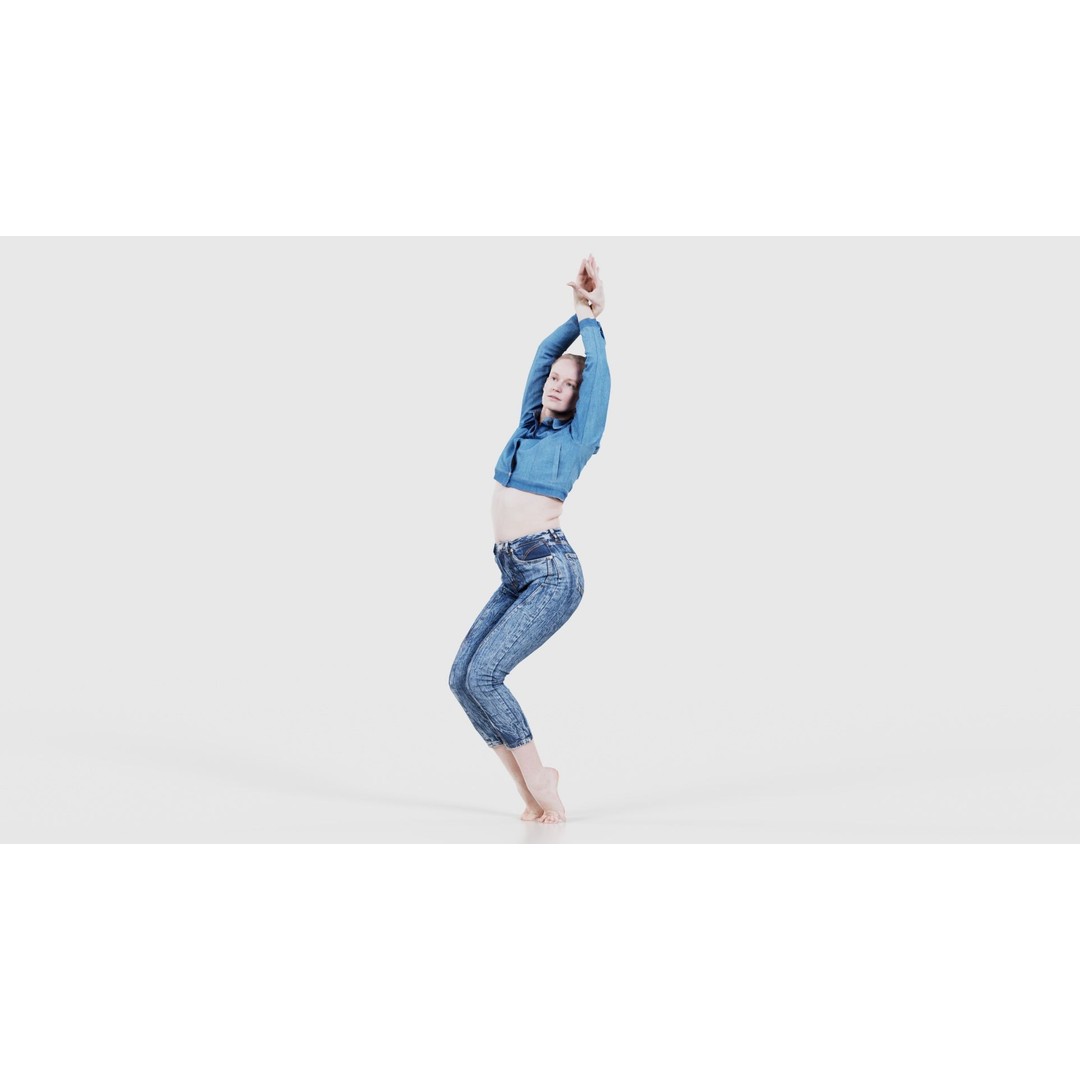 Woman in Jeans 3D Model – Low Poly Character Asset, FBX, Blender
