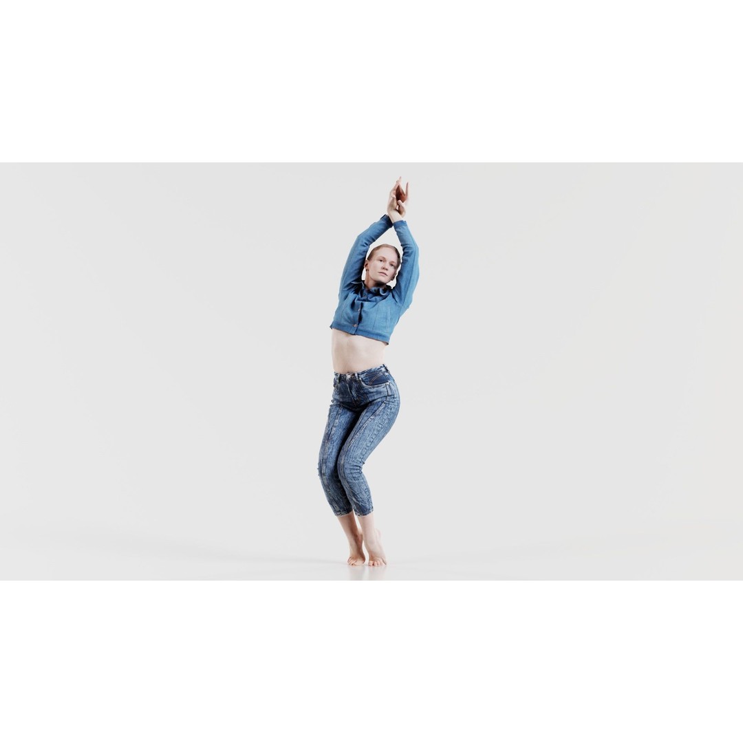Woman in Jeans 3D Model – Low Poly Character Asset, FBX, Blender - View 10