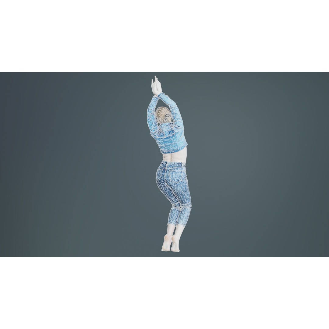 Woman in Jeans 3D Model – Low Poly Character Asset, FBX, Blender - View 12