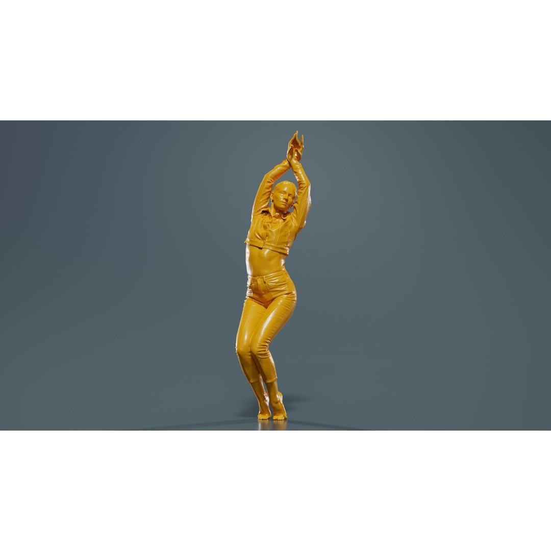 Woman in Jeans 3D Model – Low Poly Character Asset, FBX, Blender - View 14