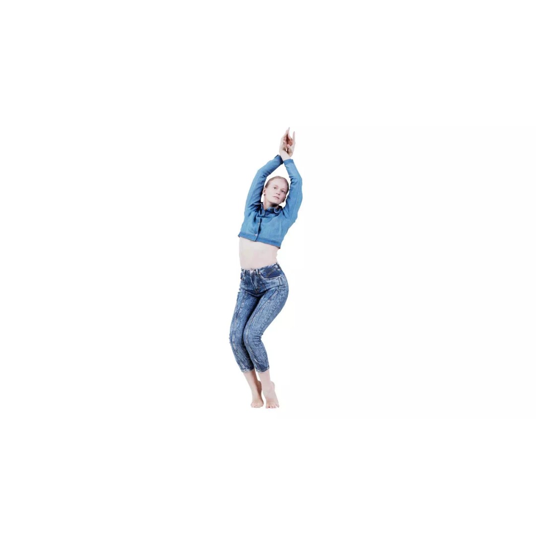 Woman in Jeans 3D Model – Low Poly Character Asset, FBX, Blender - View 2