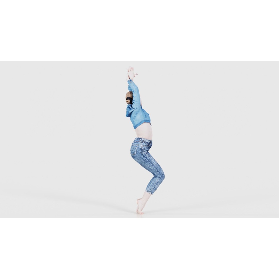 Woman in Jeans 3D Model – Low Poly Character Asset, FBX, Blender - View 21