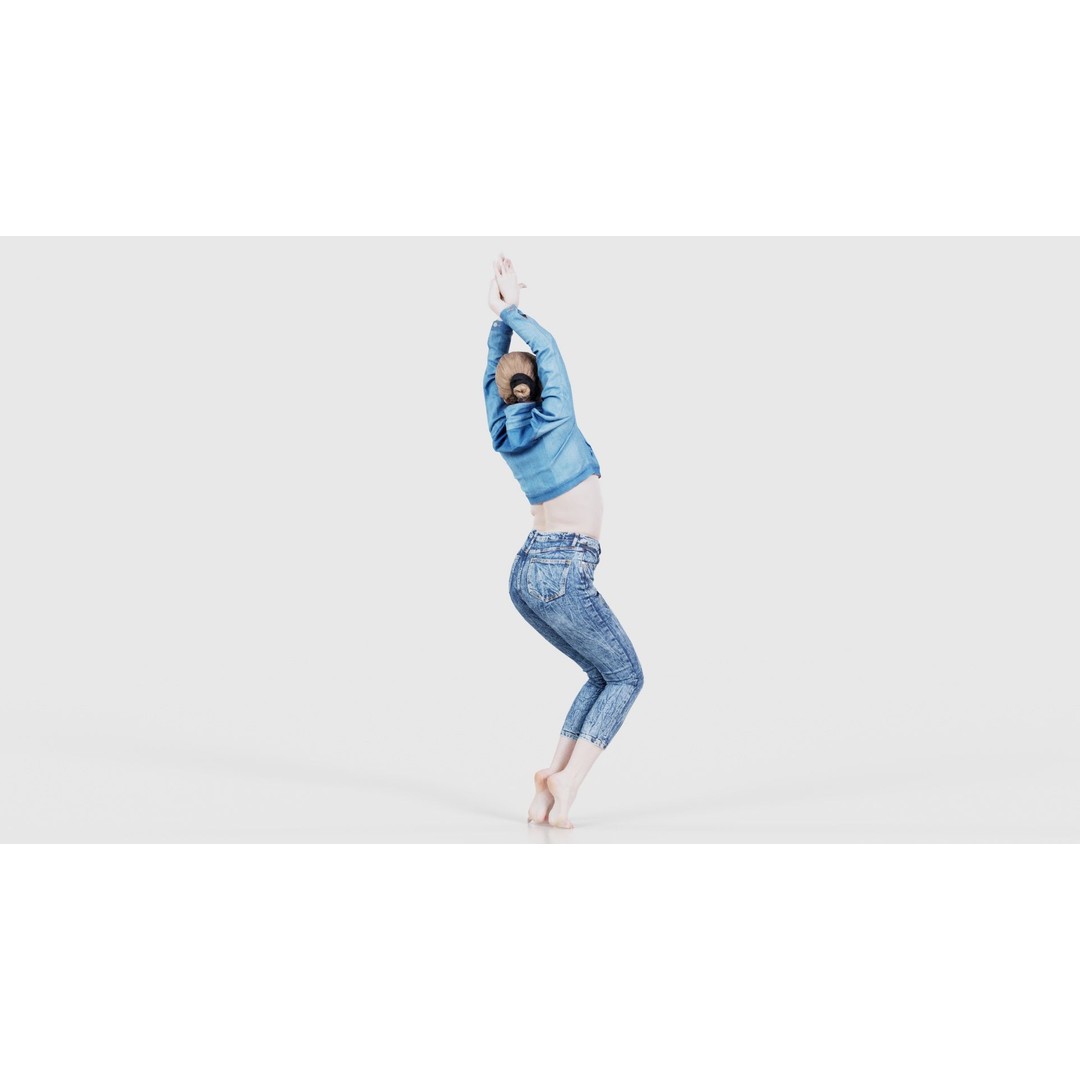 Woman in Jeans 3D Model – Low Poly Character Asset, FBX, Blender - View 22