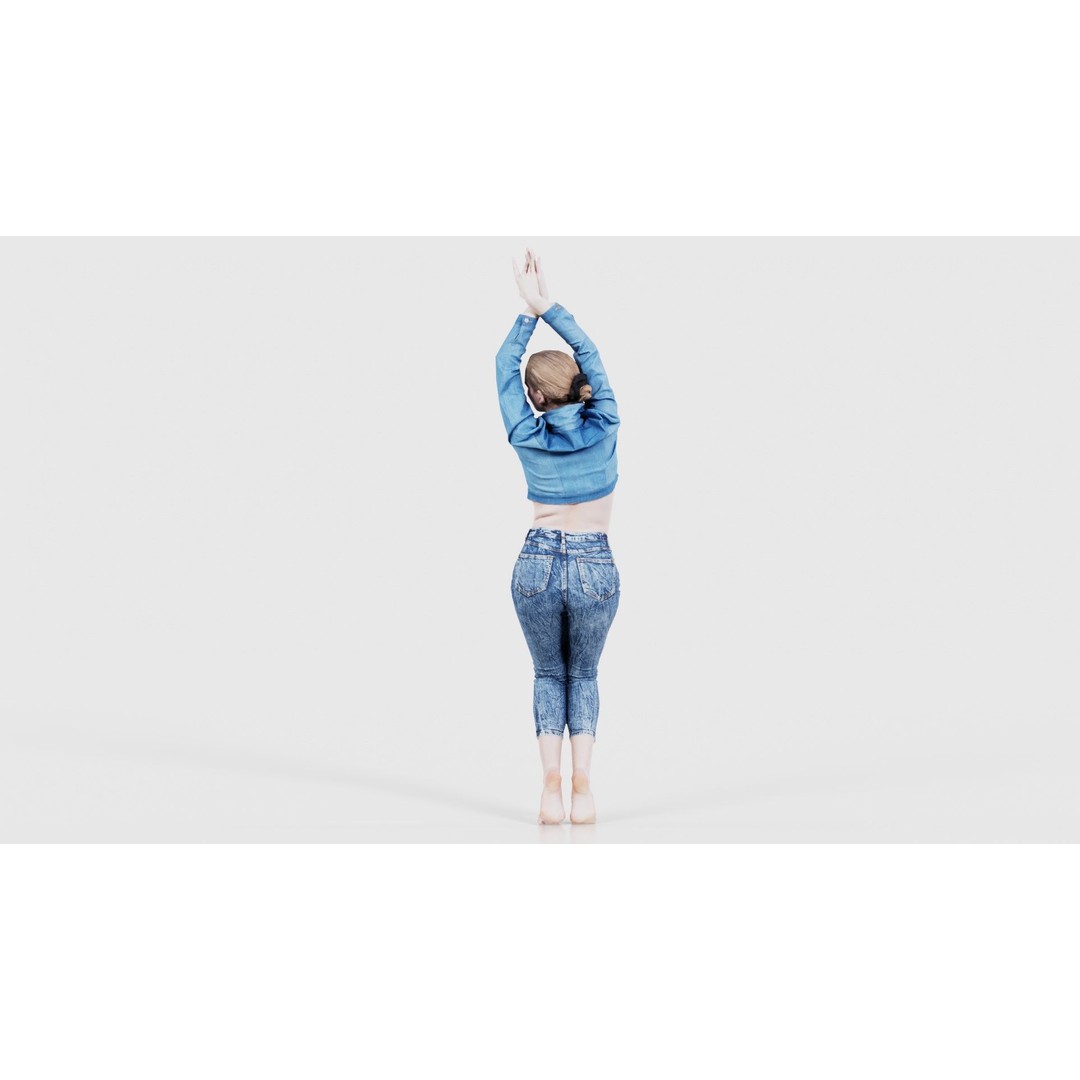Woman in Jeans 3D Model – Low Poly Character Asset, FBX, Blender - View 24