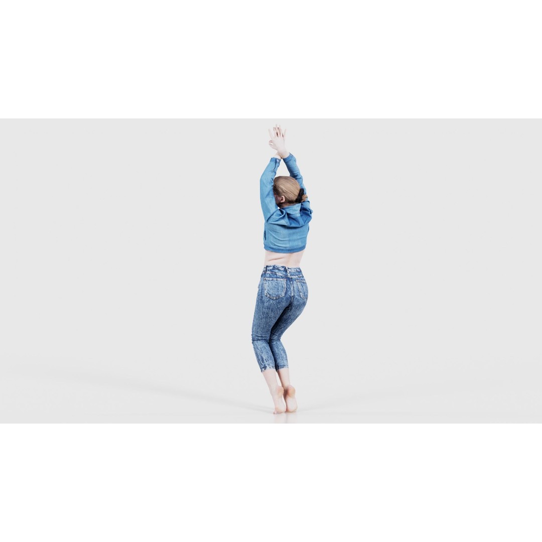 Woman in Jeans 3D Model – Low Poly Character Asset, FBX, Blender - View 25