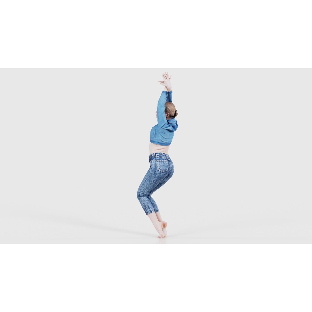 Woman in Jeans 3D Model – Low Poly Character Asset, FBX, Blender - View 26