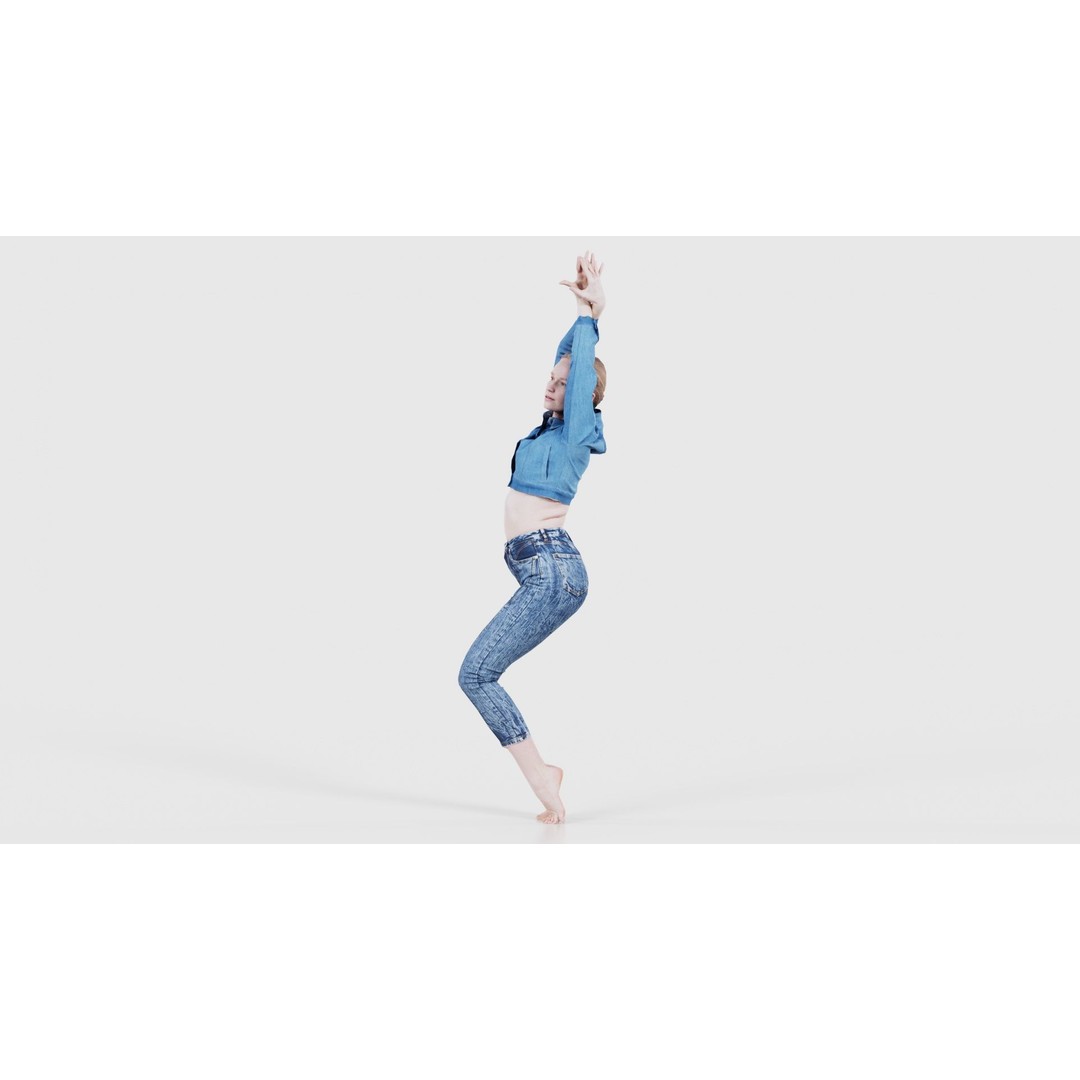 Woman in Jeans 3D Model – Low Poly Character Asset, FBX, Blender - View 27