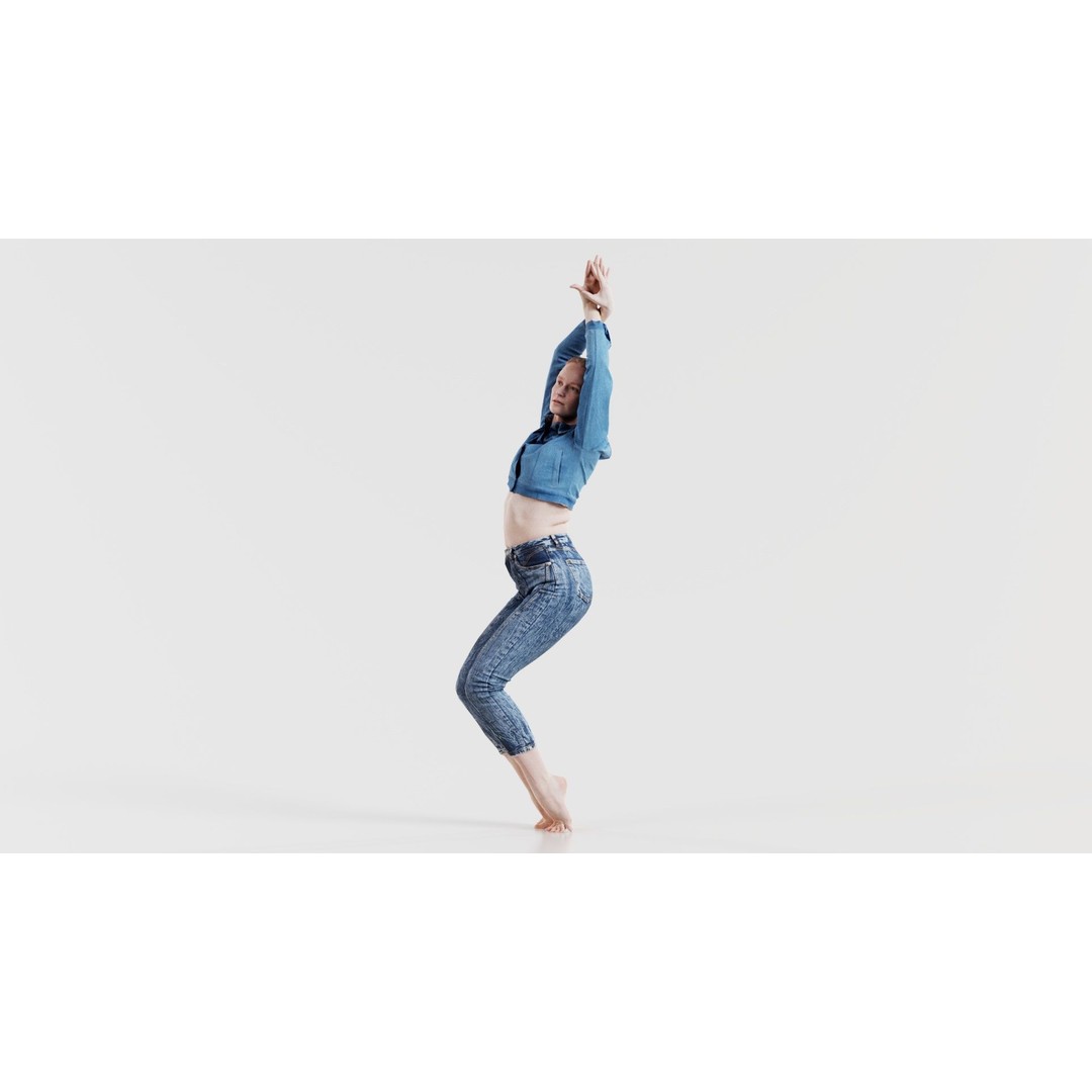 Woman in Jeans 3D Model – Low Poly Character Asset, FBX, Blender - View 8
